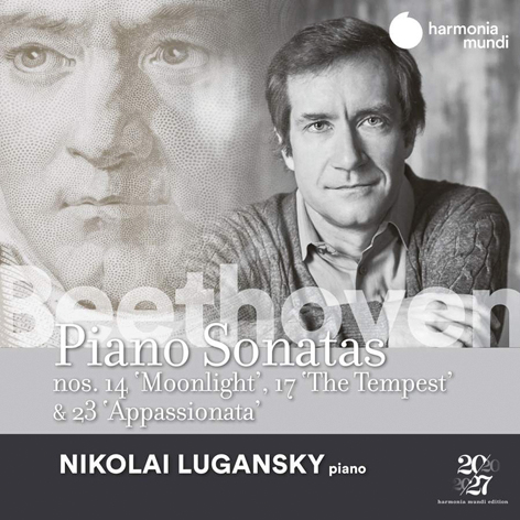 Beethoven  <br>Piano Sonatas nos. 14 “Moonlight”, 17 “The Tempest” & 23 “Appassionata”  <br>Nikolai Lugansky  <br>Harmonia Mundi