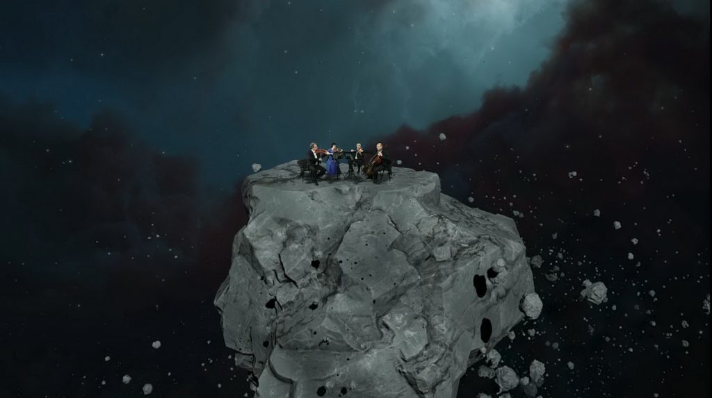 «Мясковский-квартет» сыграл на виртуальном астероиде в космосе